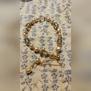 Beautiful Faux Pearl adjustable Bracelet or ankle bracelet Please go to my pag